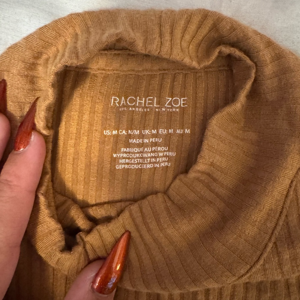 Rachel Zoe Camel Ribbed Turtleneck - Picture 2 of 2